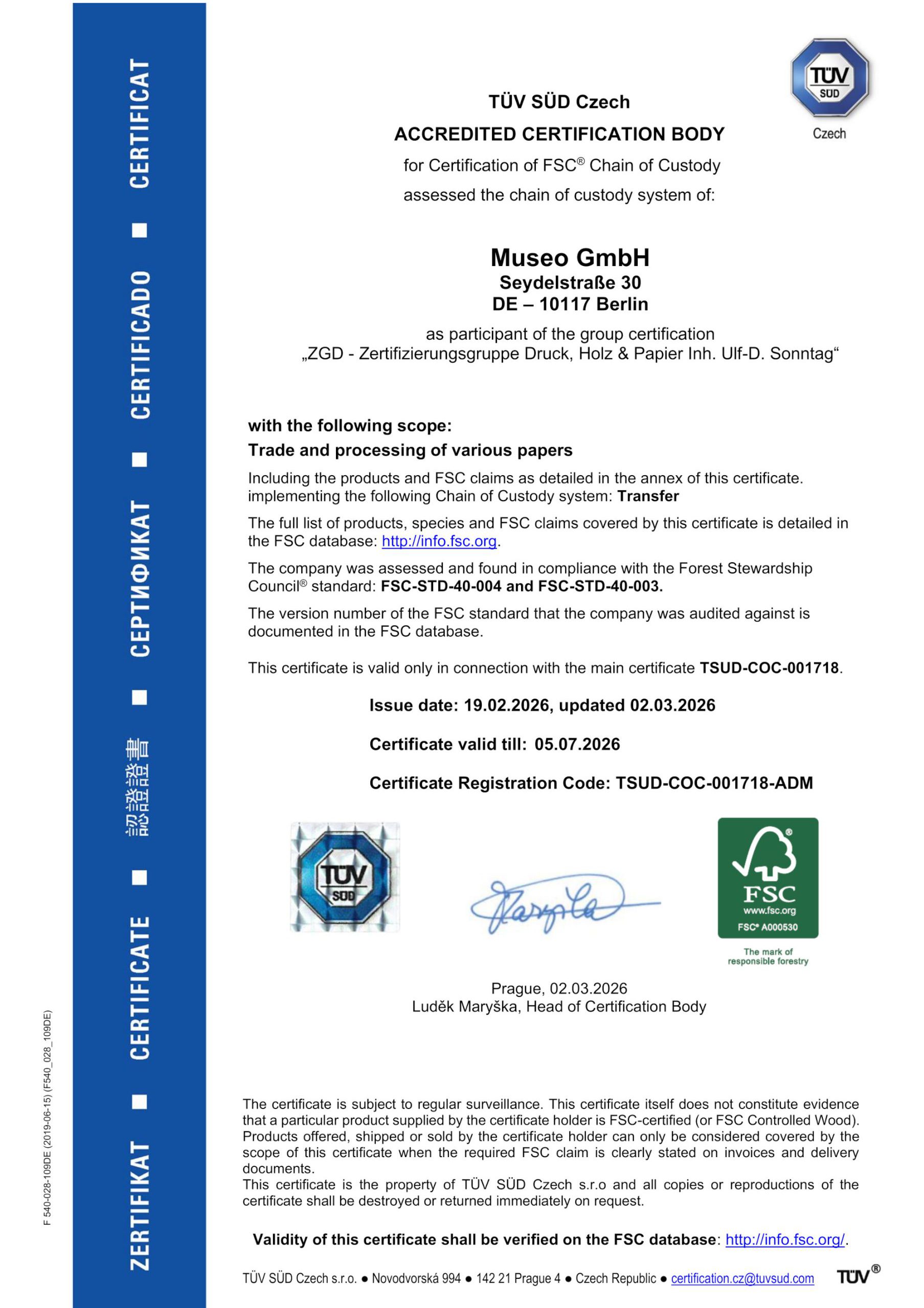 FSC Certification English